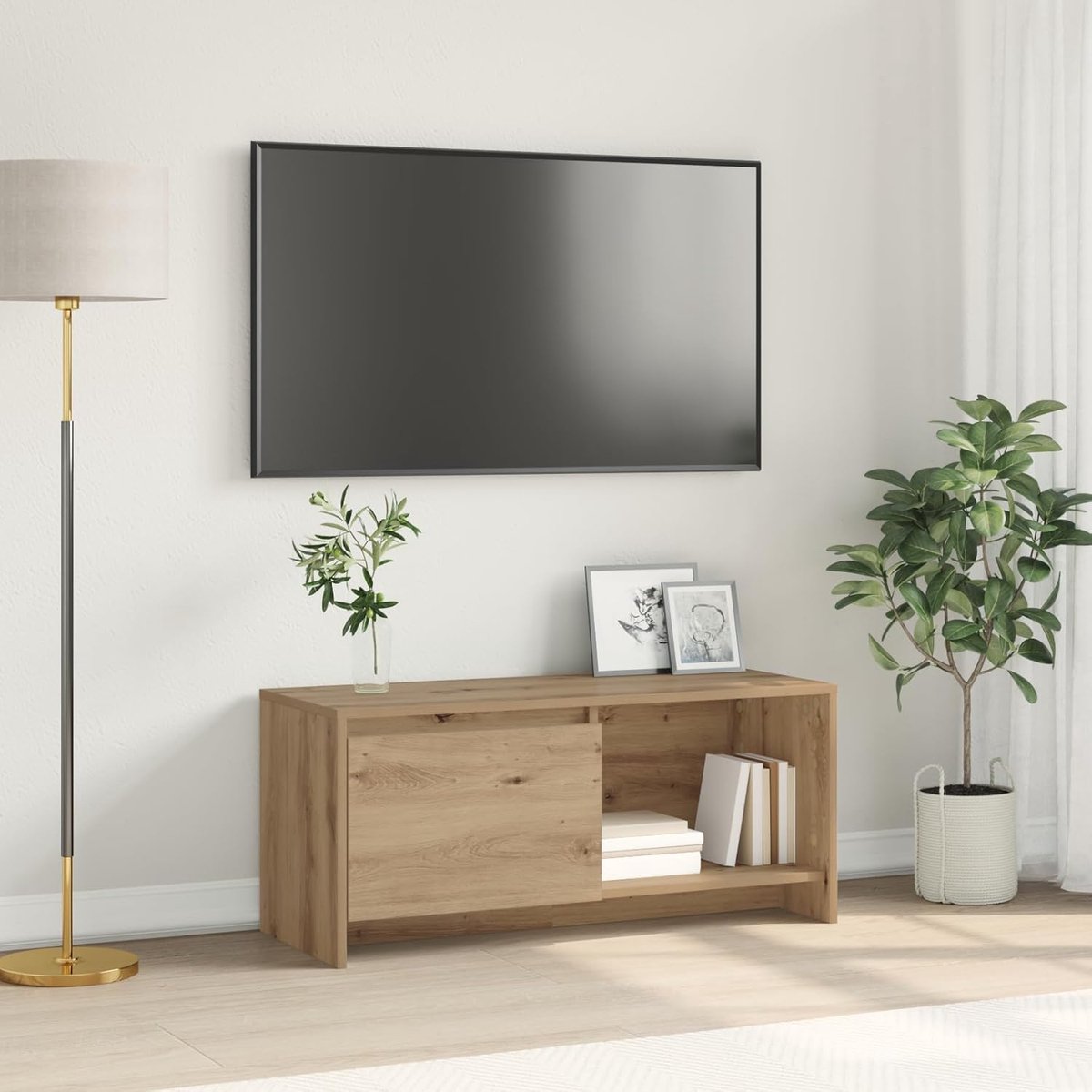 Houten Kubusrek - Modulair Opbergmeubel - Boeken Decoratie - Zes Vakken Ontwerp - 90x35x40