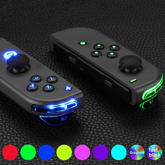 Verlichte Knoppen Set - Joycon Accessoires - Gaming Personaliseren - Meerdere Kleuren 9 Modi - 5x5x1.5 cm - Zwart — afbeelding 3