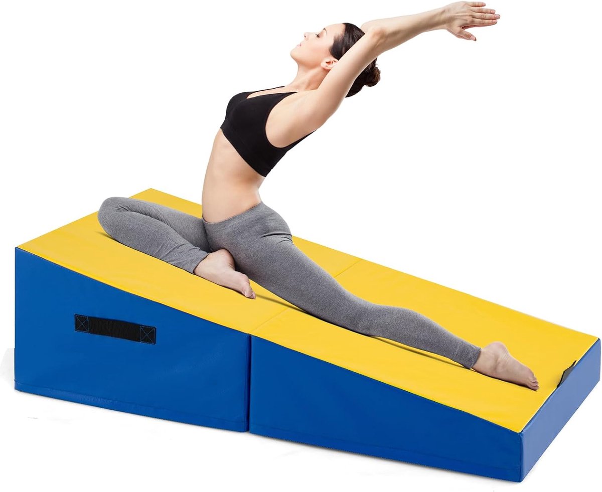 Opvouwbare Trainingsmat - Schuine Yogamat - Gymnastiek en Fitness - Draagbaar met Handgreep - 120 x 60 x 35 cm