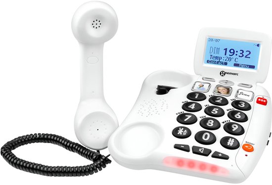 Geemarc, Versterkte Senioren Telefoon van 60 dB met Hoortoestelcompatibiliteit en Transcriptie, Wit foto 2
