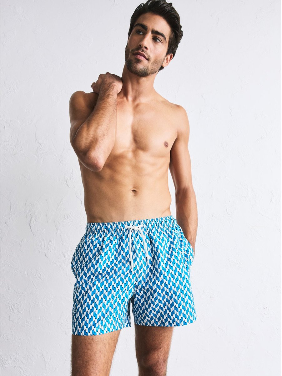 Next - Heren - Sneldrogende 4-inch zwemshort - Blauw
