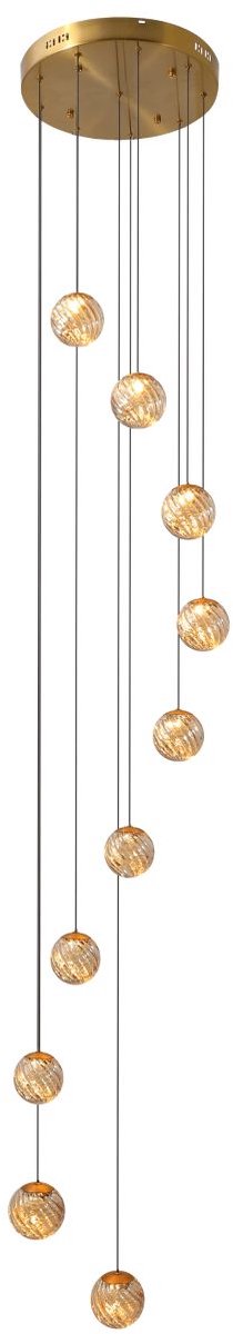 Kosilum - Esposia - Hanglamp - Amber en goud - Metaal en glas