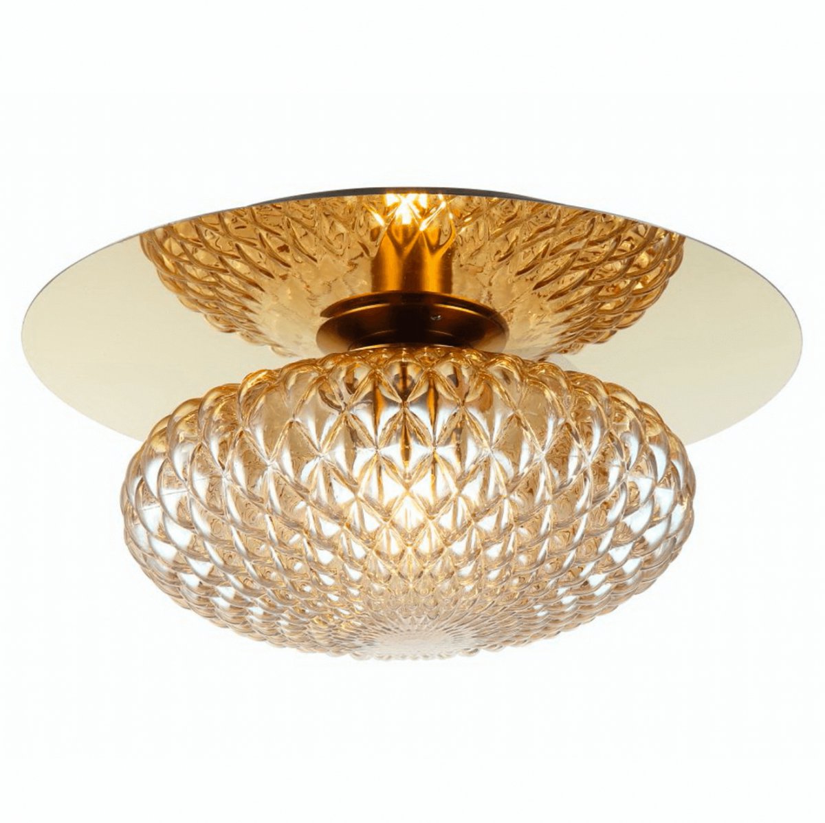 Kosilum - Matera - Wandlamp - Amber en goud - Metaal en glas