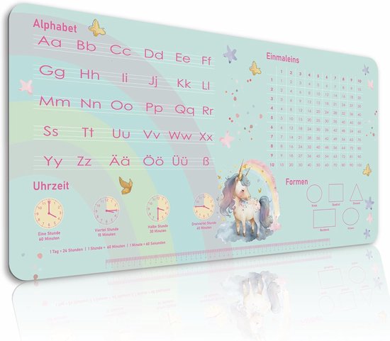 Kawai-Kami Bureauonderlegger Voor Kinderen – ABC, Cijfers & Dieren Op XL A3 Afscheurblok (25 Vellen)