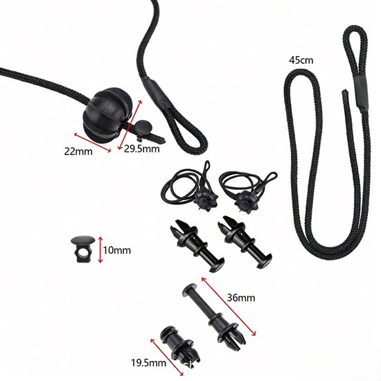 4 stuks -accessoires-auto onderdelen-bevestigingsband-bevestigingsband go pro-auto hoedenplank klem clip- Zwart - met gespen — afbeelding 2