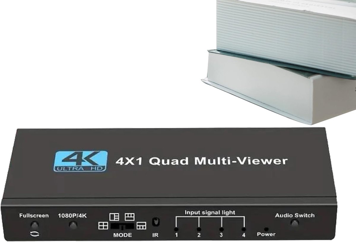 Vier Display Hub - Split Screen Apparaat - Ultra HD Video Combinator - 4 Ingangen Tegelijk