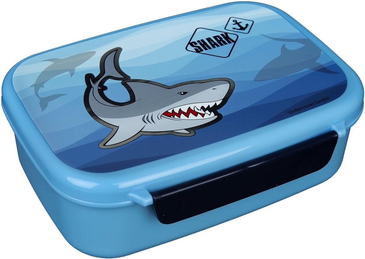 Broodtrommel - Lunchbox - School Lunch - Uitneembaar Inzetstuk - 13.5 x 18 x 6 cm - Blauw