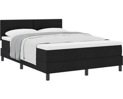 Boxspring Bed - Lederlook Bed - Comfortabel Slapen - Inclusief Matras - 140x200 cm - Zwart
