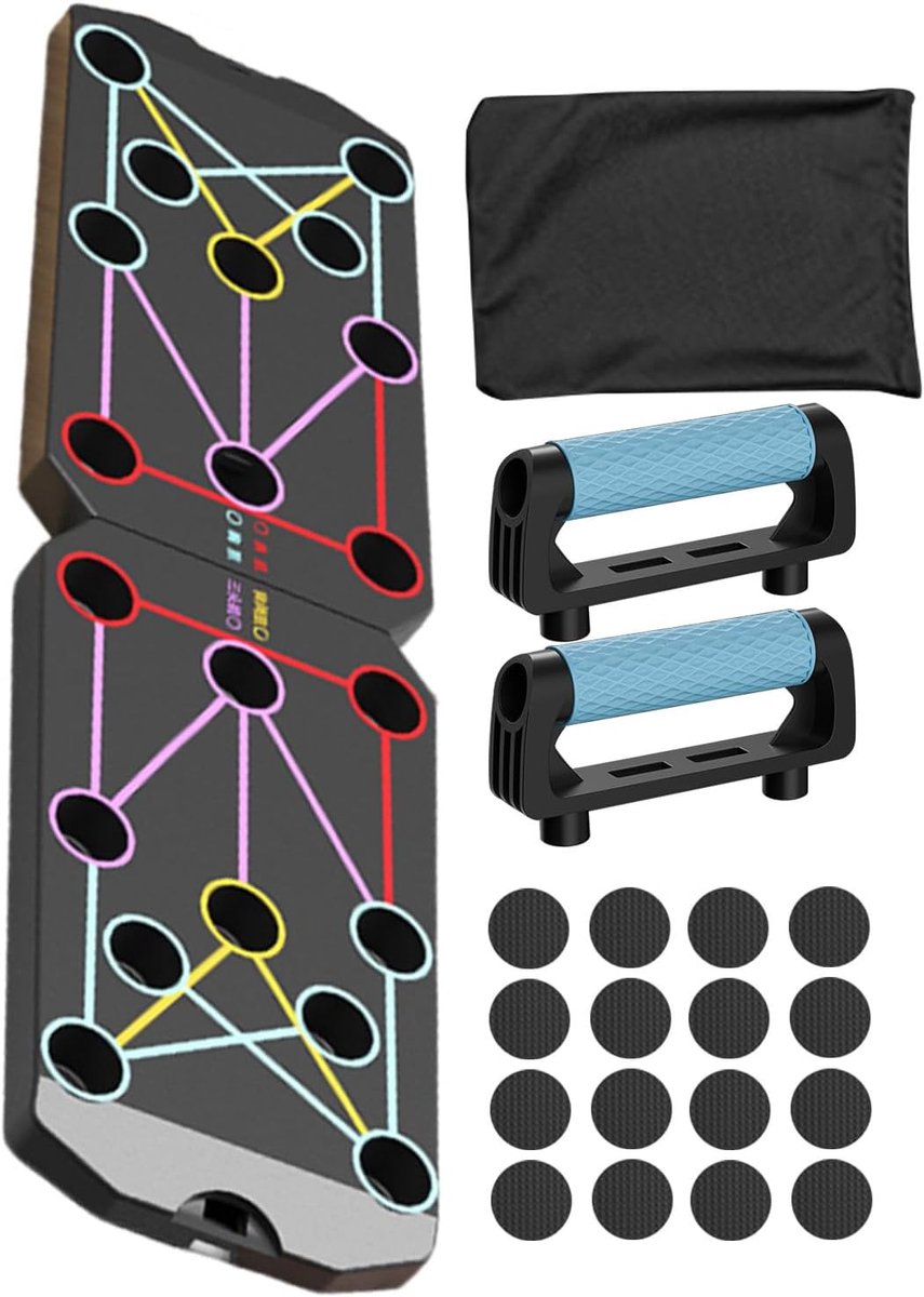 Pushup Trainingsbord - Fitness Oefenbord - Gerichte Spier Training - Gekleurde Zones - 40 x 20 cm