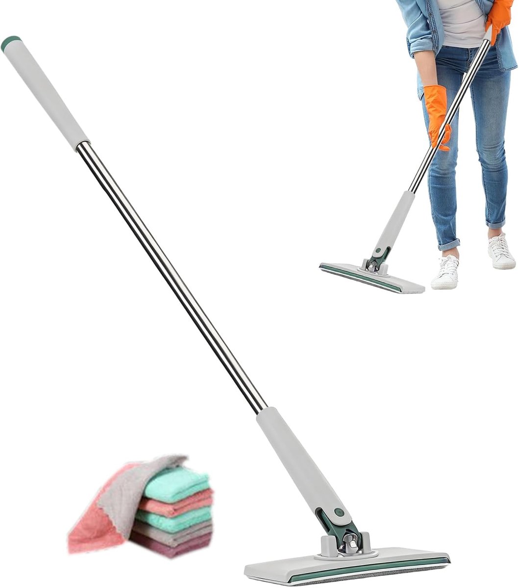 Reinigingsmop - Dweilapparaat - Stof en vuil verwijderen - Contactloos ontwerp - 71 cm