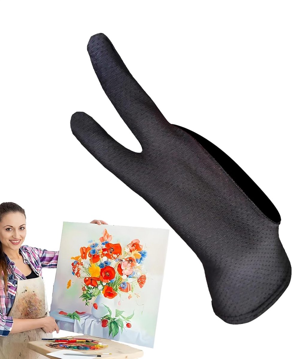 Tekentablet Handschoen - Twee Vinger - Digitaal Tekenen - Ademend Materiaal - 2 Stuks