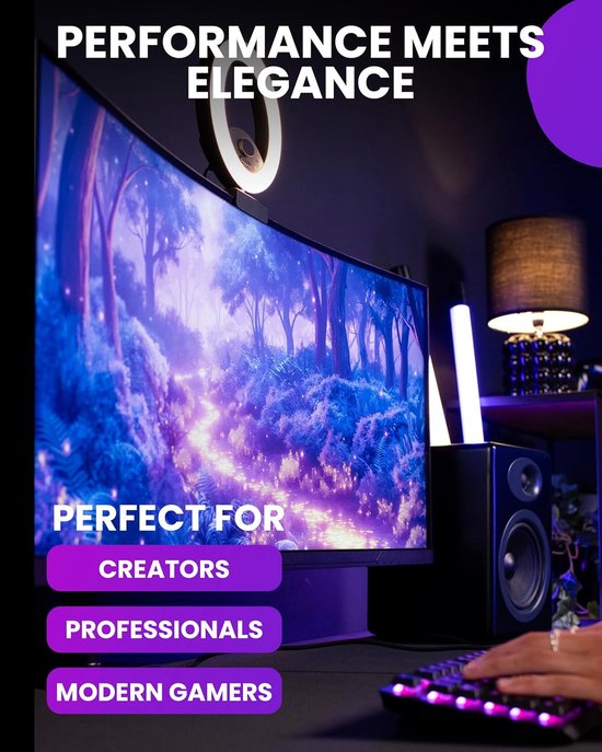 Curved Gaming Monitor - Ultrawide Scherm - Intensief Gamers - 165Hz Verversingssnelheid - 34 Inch UWQHD - Wit — afbeelding 5