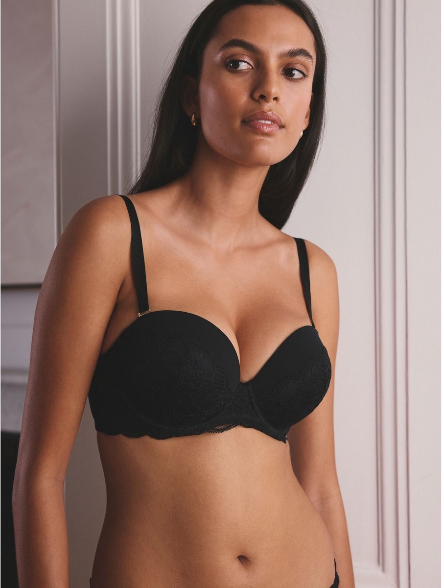Next Dames - A-D Wow Triple Boost kanten multiway beha - Zwart