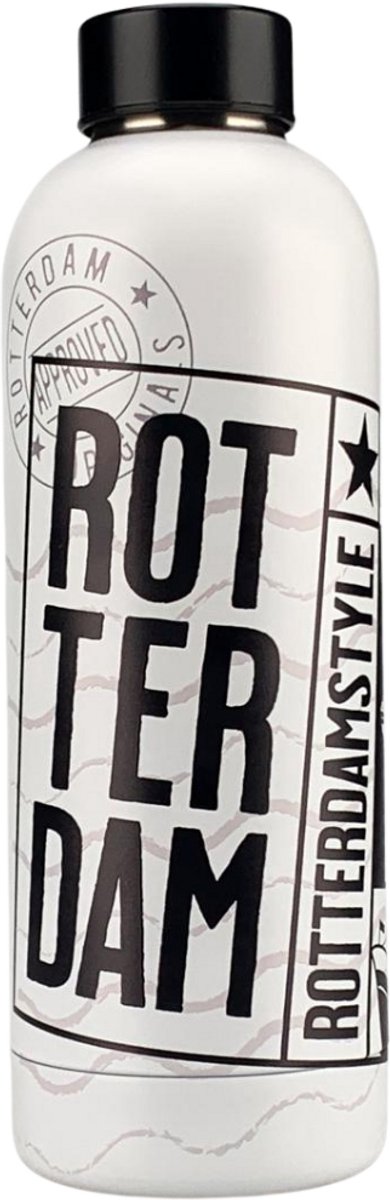 Waterfles - (isoleerfles) - wit - Rotterdam style - Typisch Hollands - Rotterdam geschenk