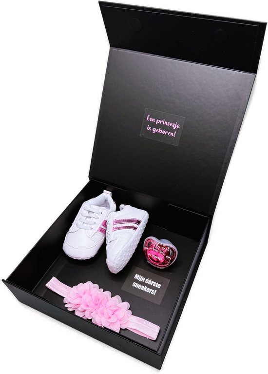 Roze Kraamcadeau Meisje - Babyschoentjes met Speen en Hoofdband - Geboortegeschenk / Babyshower Cadeau — afbeelding 3