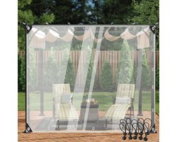 Buitenhuisje Zijwanden - Veranda Gordijnen - Bescherming Buiten - Aanpasbare Maten - 189 x 224 cm - Transparant