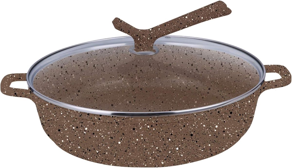 XXL braadpan - Grote kookpan - Langzaam garen - Keramische coating - 8 liter 40 cm - Zwart