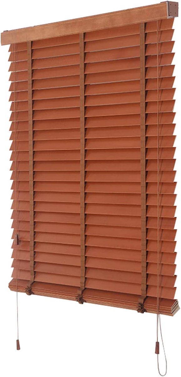 Houten Jaloezieën - Raambekleding Luiken - Privacy Thuis - Natuurlijk Massief Hout - 50x16