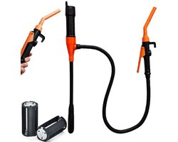 Elektrische Brandstofpomp - Draagbare Batterij Pomp - Hevelpomp brandstof - Waterpomp - Elektrische Transferpomp - 90cm Slang - Verstelbaar - Op batterijen werkende olieafzuiger - Noodolieafzuiger voor voertuigen - Voor het overbrengen van gas, water