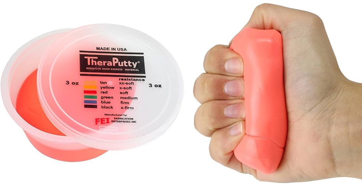 TheraPutty® – De Originele Handtrainer Kneedklei – 85 gram – Licht – Rood