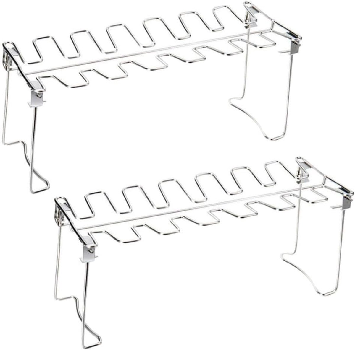 Grill Racks - Barbecue Hangers - Gevogelte Grillen - Opvouwbaar Ontwerp - 35 x 10.5 cm - Zilver
