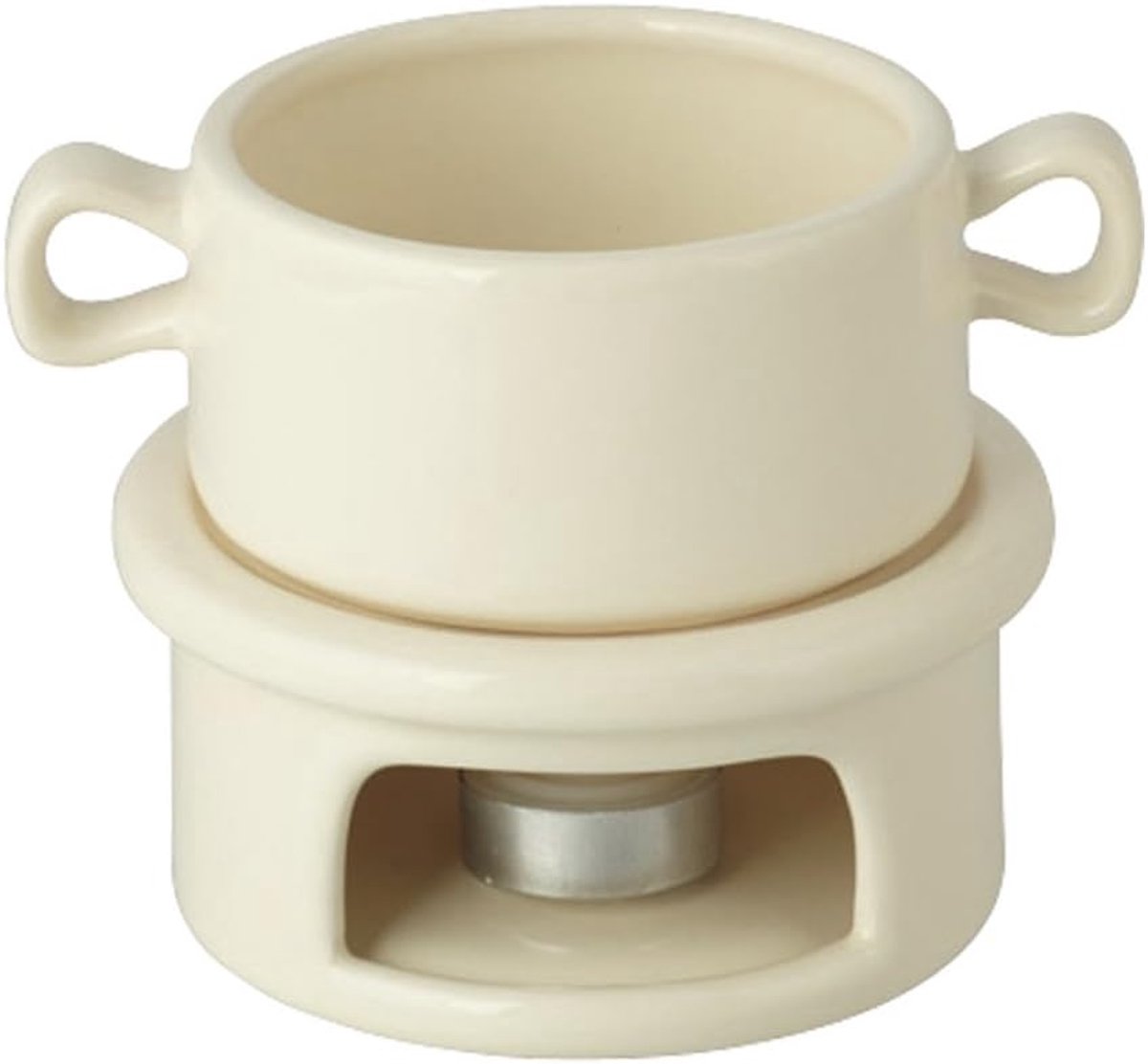 Kaasfondue Set - Mini Fondue - Gezellige Avonden - Japanse Stijl - 14 cm Breed - Wit
