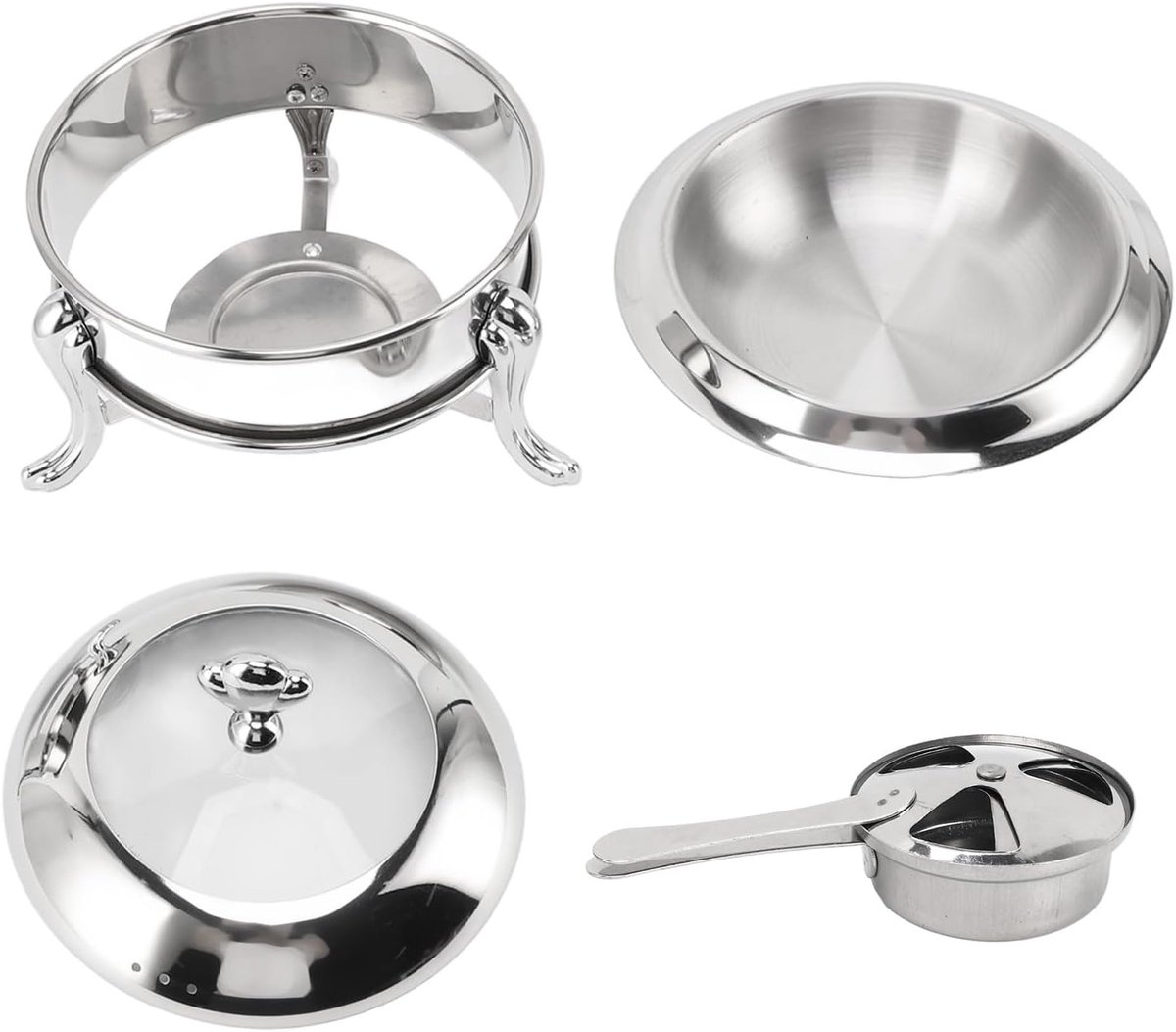 Buffetwarmer Set - Catering Serve - Warm Houden - Roestvrij Staal - 29x29x16 cm - Zilver