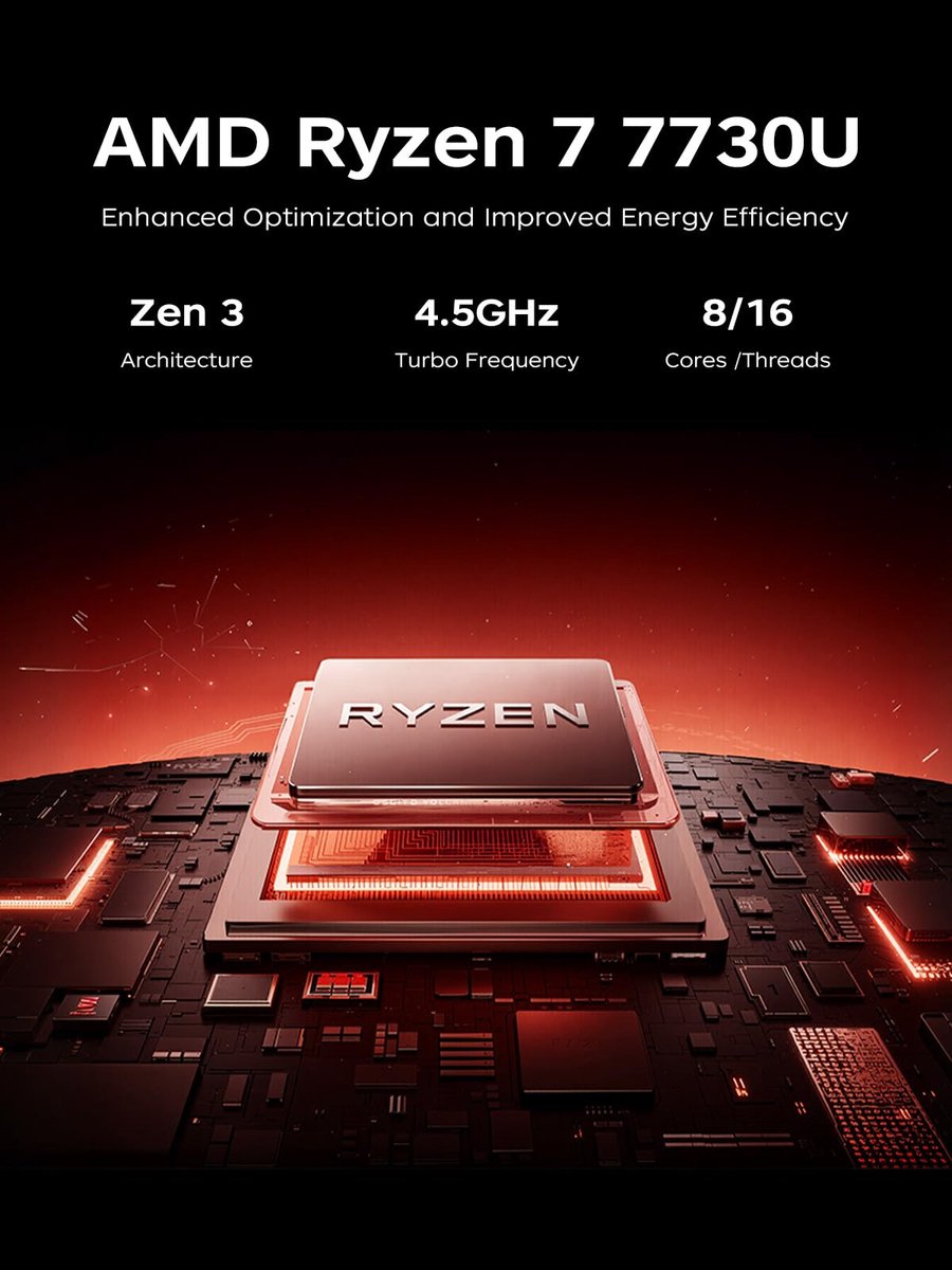 ACEMAGIC LX15 Pro 15.6 Zoll Gaming Laptop - AMD Ryzen 7 7730U(8C/16T,tot 4.5GHz) - 16GB RAM DDR4 512GB SSD - Windows 11 Pro-Type C - WIFI6 Notebook — afbeelding 3