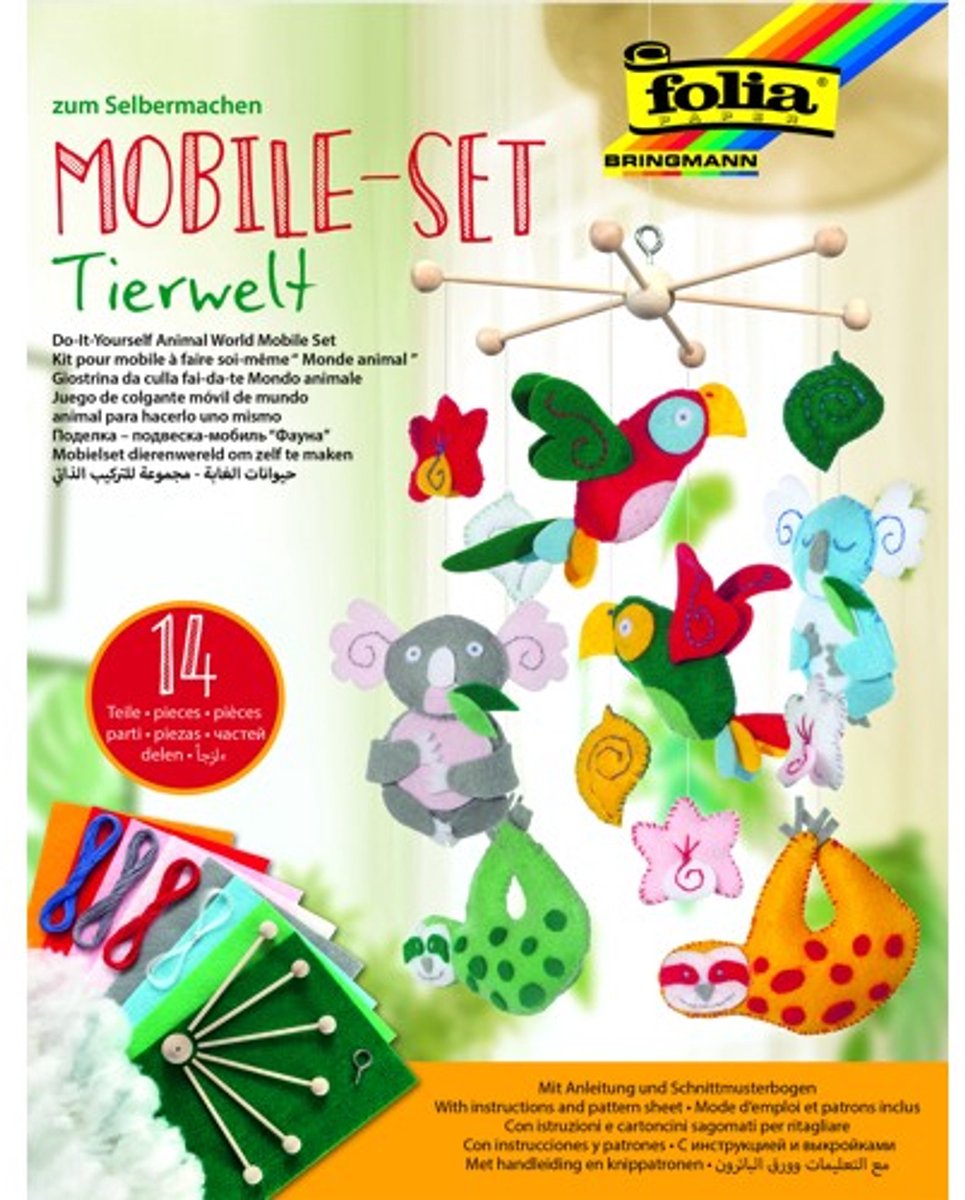 Folia Knutselset Mobiel Jungle 14 delen