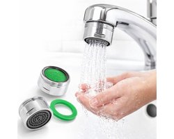 Perlator Kraan M24 – Set van 2 Waterbesparende Kraanopzetten – Tot 70% Waterbesparing – Kraanbeluchter Chroom – Voor Keuken en Badkamer