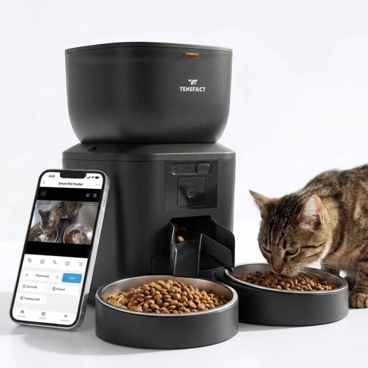 Tensfact Automatische Voerbak Pro Duo 4L Zwart met Camera - Tensfact - €94,95