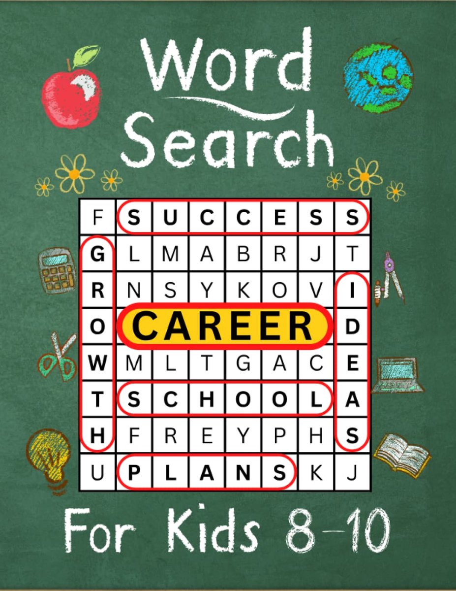 Woordzoekpuzzels voor Kinderen 8-10 Jaar: Carrière Thema Activiteitenboek met Grote Lettertypen