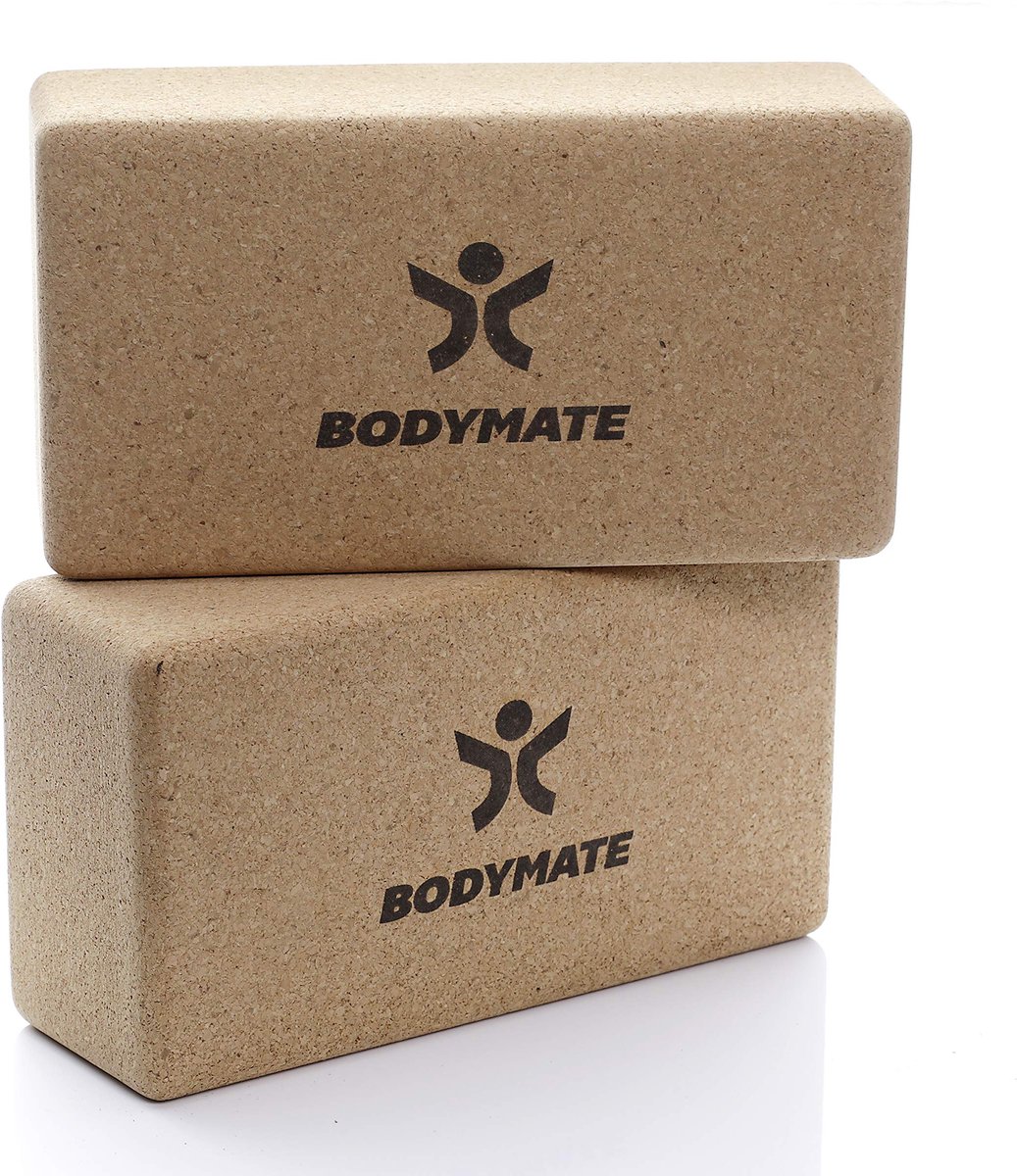 Yoga Blokken - Ondersteuning voor Yoga en Pilates - Set van 2 Kork Blokken 22 x 12 x 7,5 cm