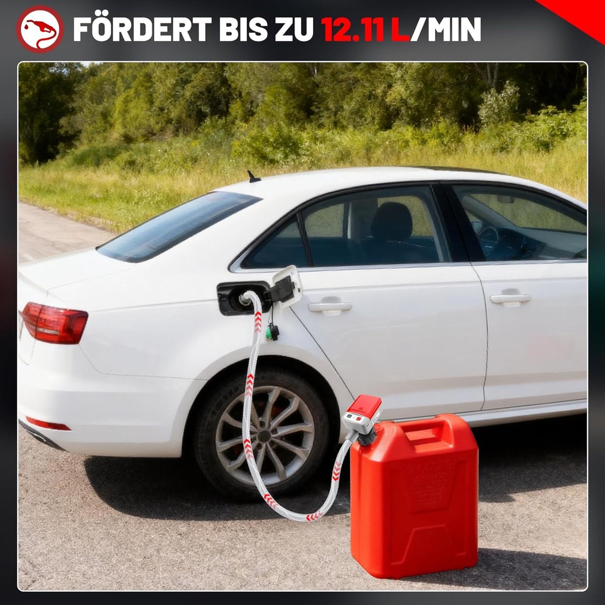Elektrische Hevelpomp met Auto-Stop Sensor - Brandstofpomp voor Jerrycans - USB-C & Batterij Voeding - 12 L/min - Inclusief 4 Adapters - Voor Benzine, Diesel thumbnail 2