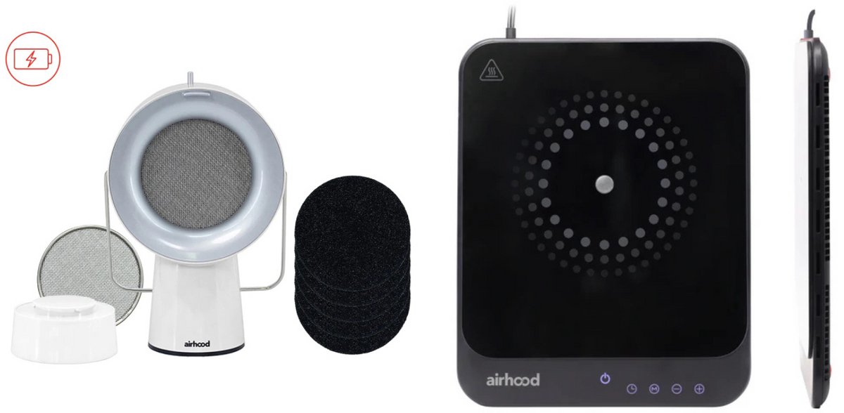 AirHood Original Ivory White Wireless Inductie Combi Pack | Mobiele en draagbare afzuigkap + inductieplaat