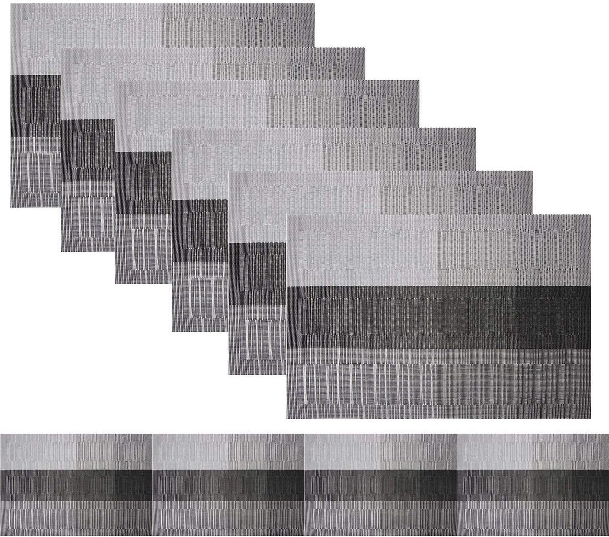Set van 6 PVC Placemats en Tafelrunner - Hittebestendig en Afwasbaar