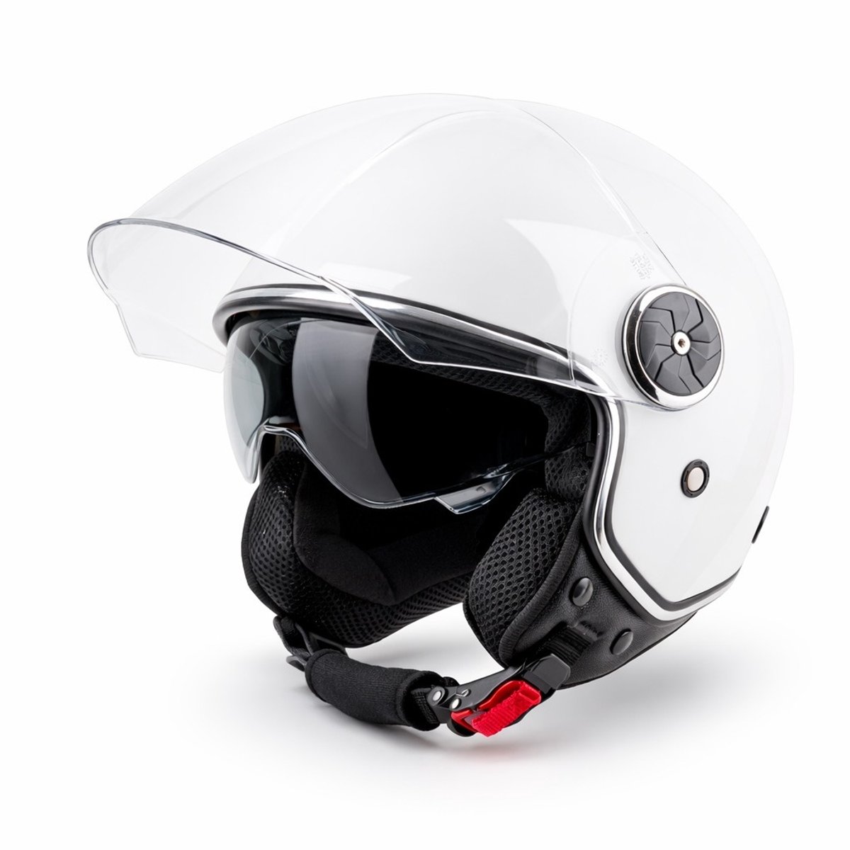 VINZ Tobia Jethelm Zonnevizier - Scooterhelm & Brommerhelm & Snorfietshelm - ECE 22.06 - Voor Heren & Dames - Wit - XS