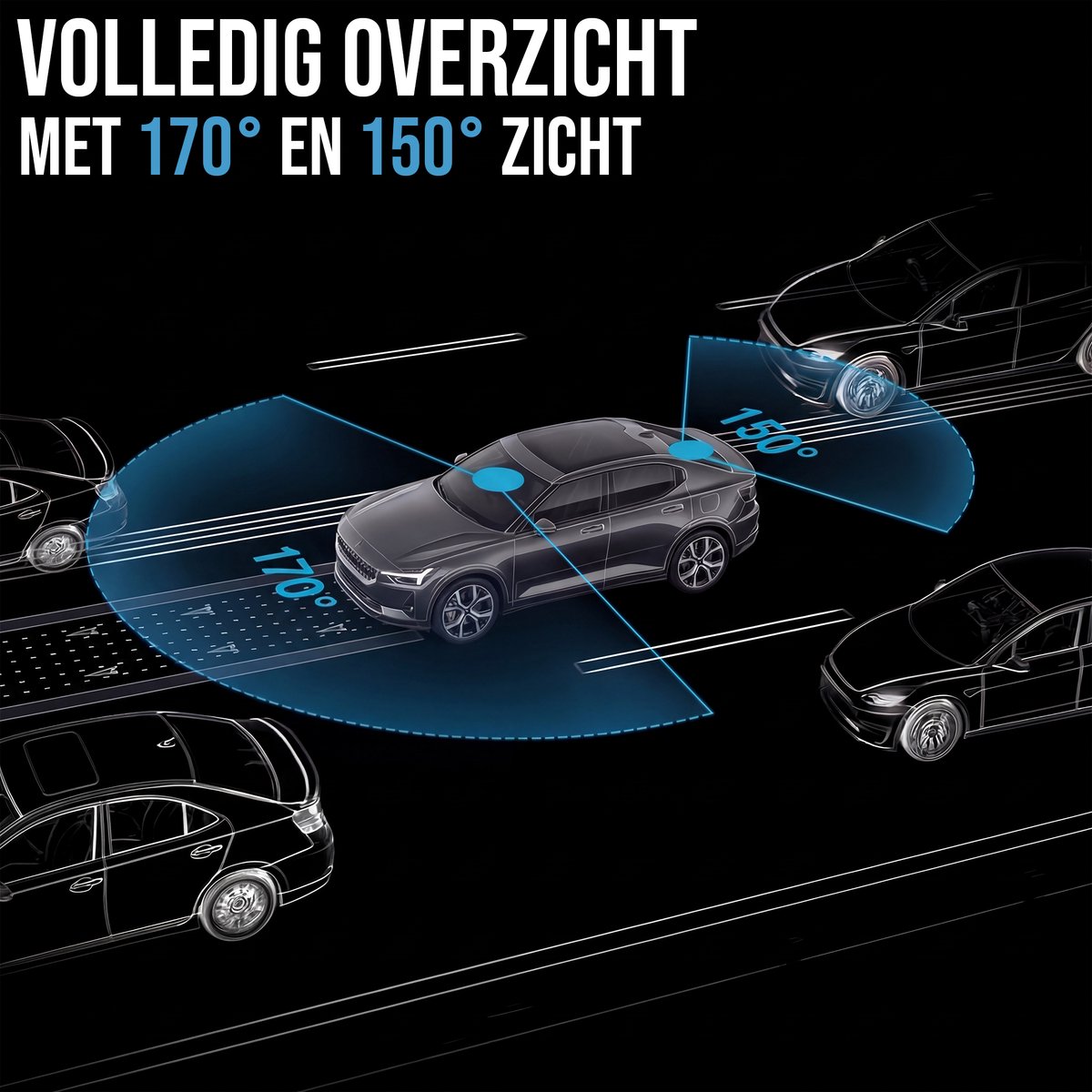 Senzo Dashcam - Voor Auto - 4K Ultra HD - Voor & Achter - Wifi & GPS - Nachtzicht - G-Sensor - Met Parkeerbewaking - Met App - 64GB – foto 3