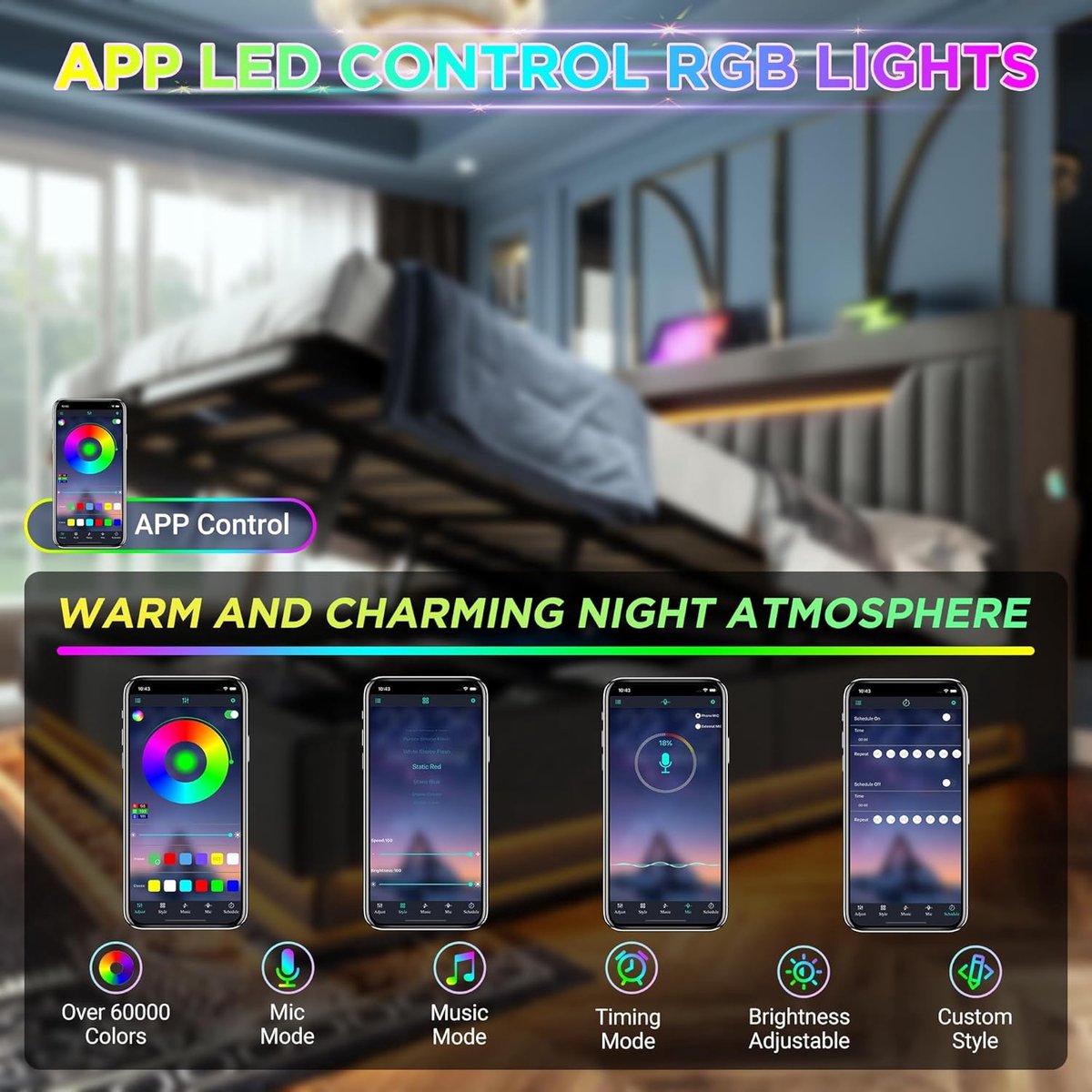 Gestoffeerd Eenpersoonsbed 90x200 cm met Luxe Opbergruimte, LED-verlichting, USB-poorten en Hydraulische Lade – Linnen Bedframe Modern Grijs – Abkantoor