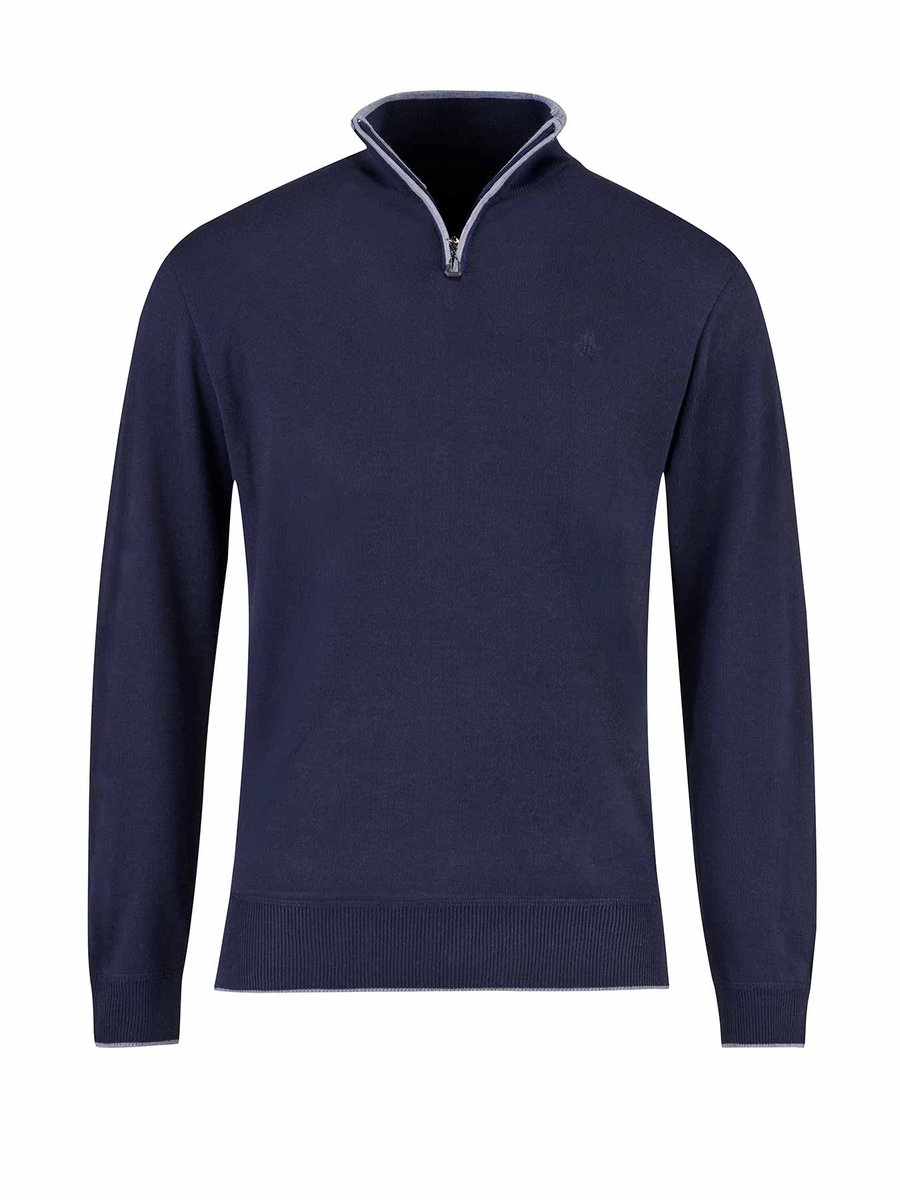 BJØRNSON Zimon Gebreide Pullover Heren Schipperstrui – Donkerblauw