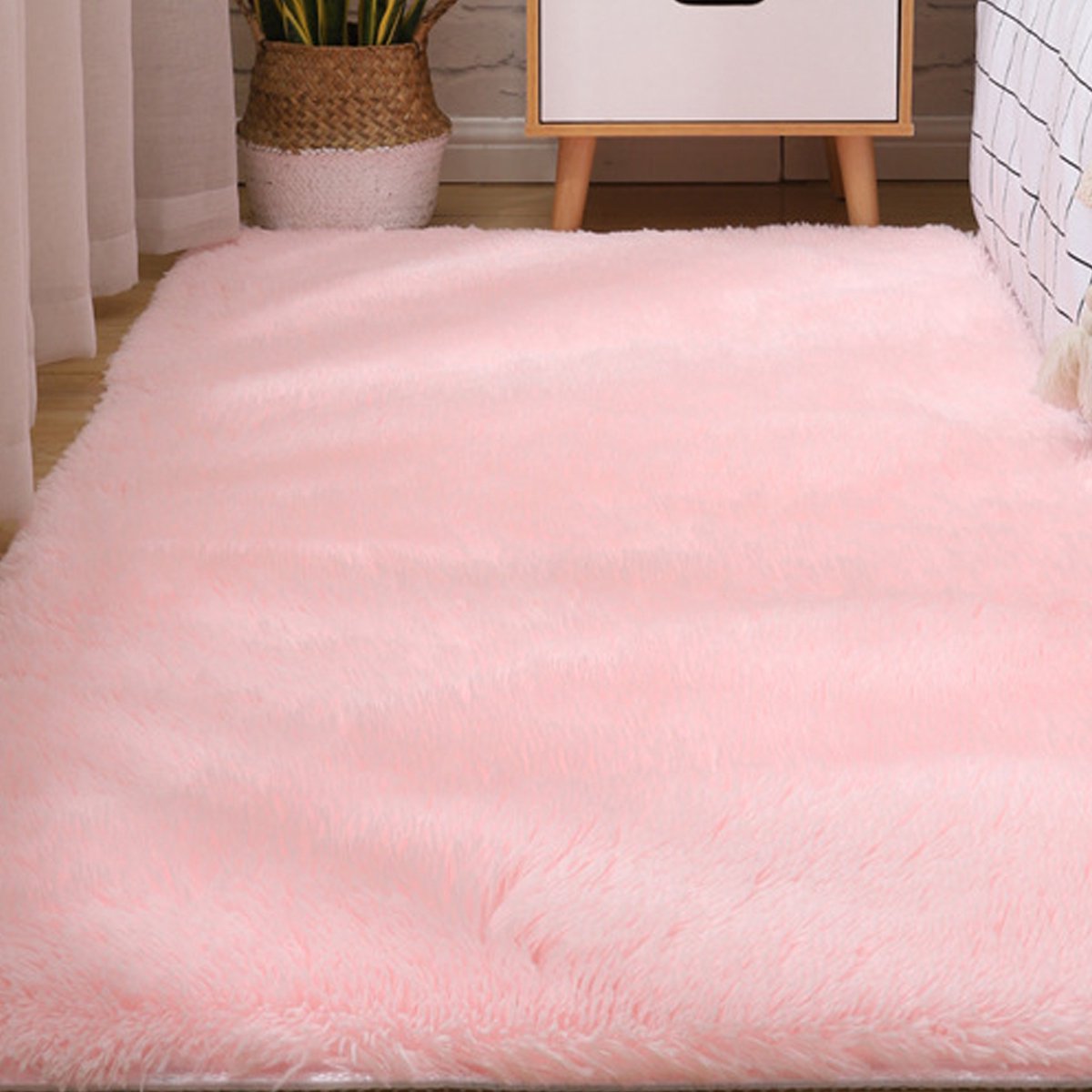 TuseRxln Fluweelkleed – Antislip – Zacht pluizig met geheugenschuim onderkant – 1 stuk – Voor meisjesslaapkamer – Geel