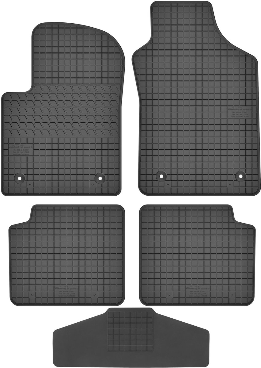 Max-Dywanik Fiat 500 - Rubbermatten - 2007+ - Zwart - Versterkte Hoeken