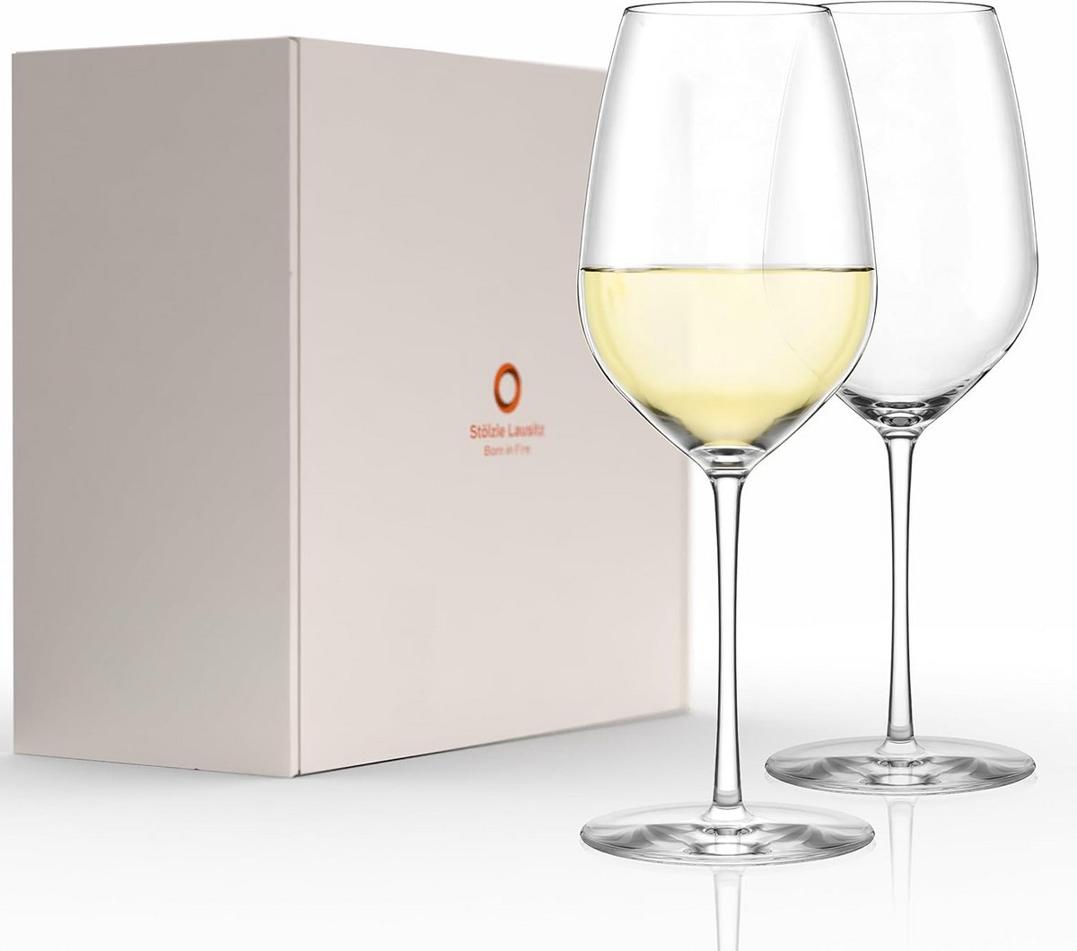 Elegante Kristallen Wijnglazen Wit - Set van 2 - 450 ml - Loodvrij & Vaatwasserbestendig
