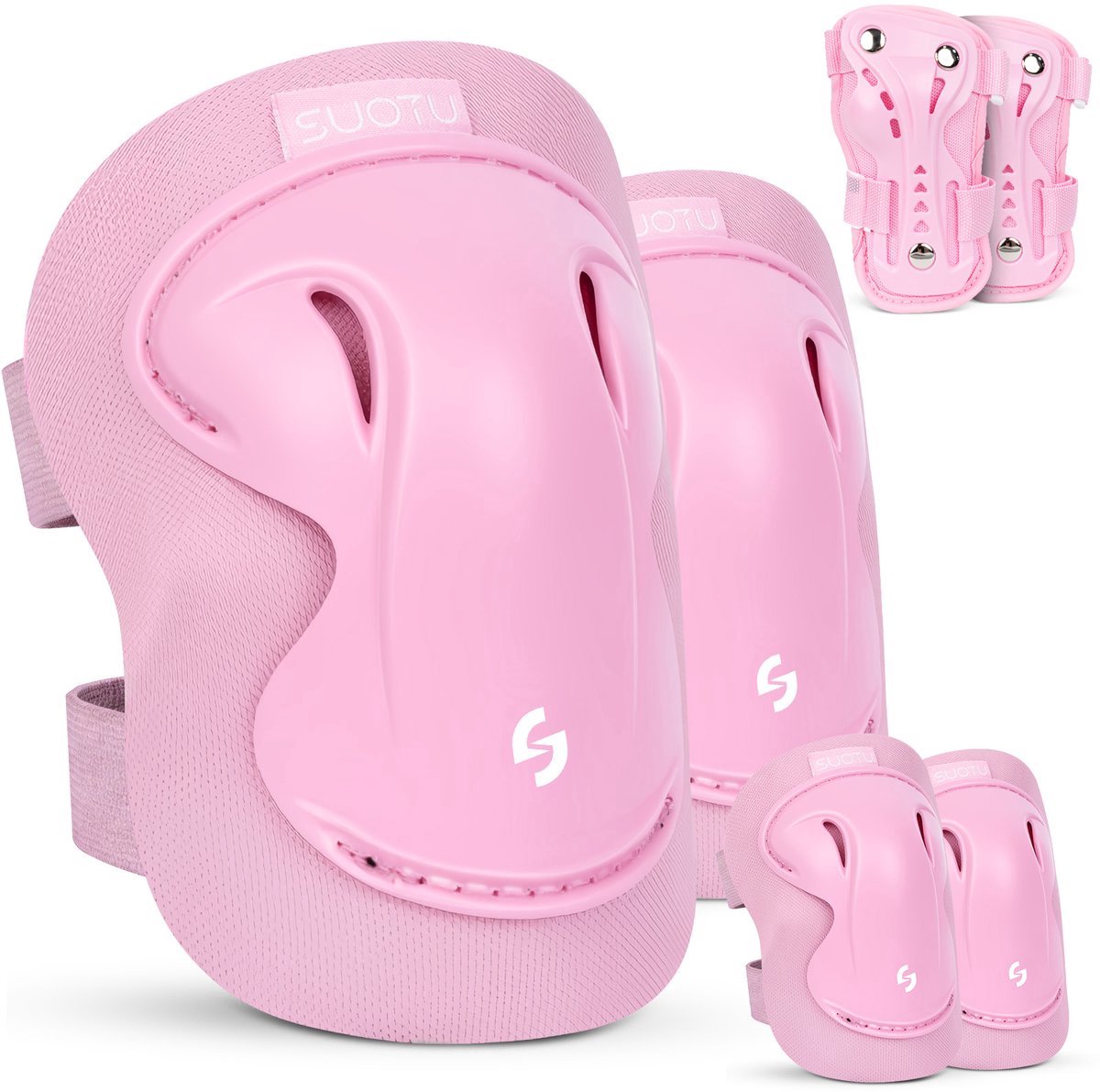 Suotu Skate Beschermset Kinderen Skate bescherming Skeeler Beschermset Roze