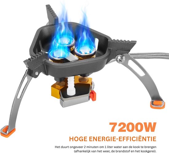 CLVP® Wokbrander - Kookbrander - Wok Brander - Met Slang en Regelaar - Propaan/Gas - Voor Buiten - Camping Kooktoestel Wind Proof –Grijs van Merkloos — afbeelding 5