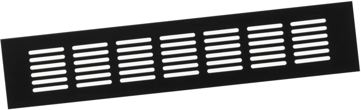 Zwart Aluminium Ventilatie Spleetrooster 60x300mm voor Kast en Deur