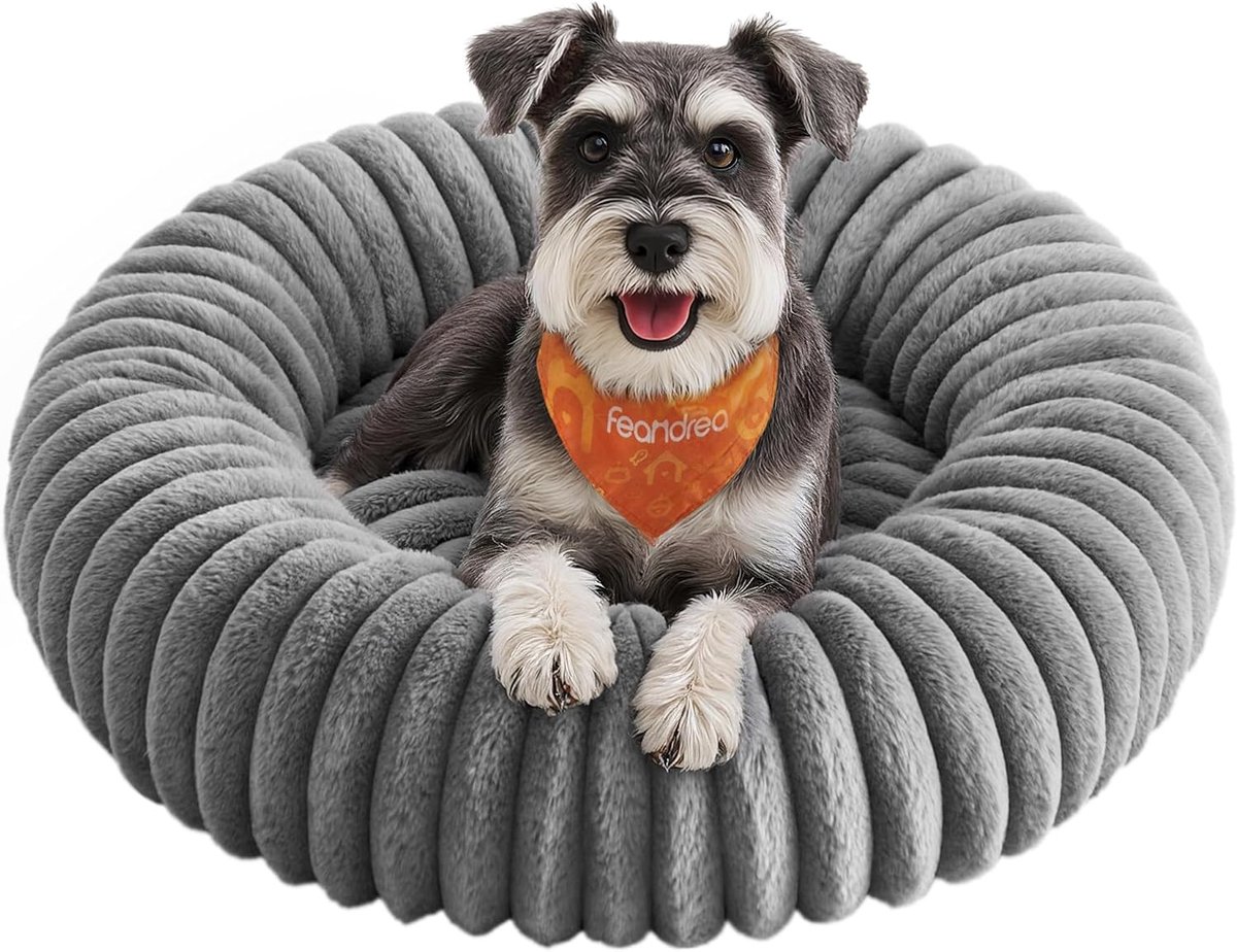 Rond Hondenbed & Kattenmand Ø70 cm – Superzacht, Wasbare Hoes & Antislip – Duifgrijs