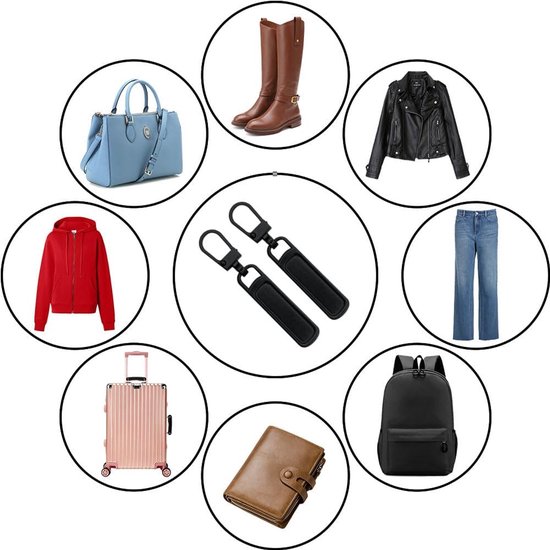 12x Universele Ritssluiting Reparatie Set - Metalen Reserve Ritsen voor Tassen, Kleding en Jassen van Merkloos — afbeelding 2