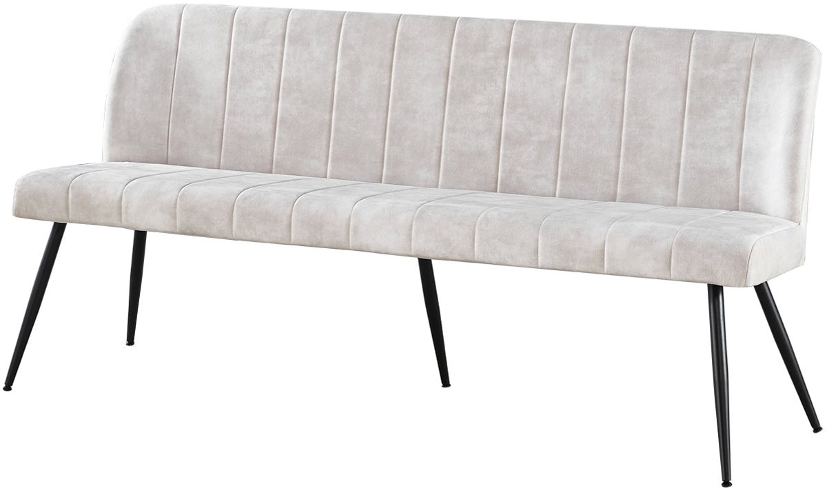 Lizzely Garden & Living Eetkamerbank 180cm Sally velvet wit 3 zits eetbank