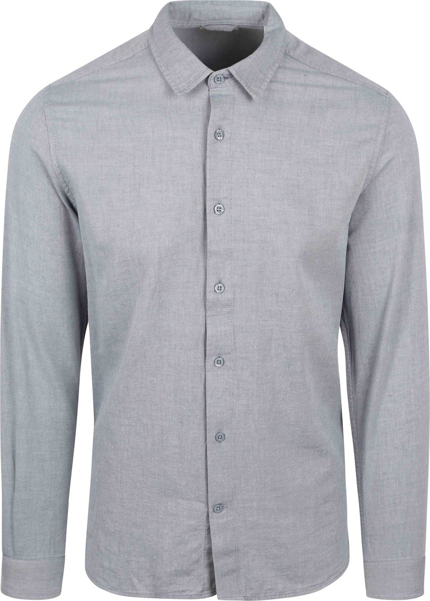 KnowledgeCotton Apparel Overhemd Vintage Indigo - Maat L - Heren - Overhemden Casual